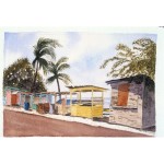 4x6, Landscape, Barbados, Private Collection, Watercolor